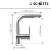Schütte WT Armatur London mit Maßen