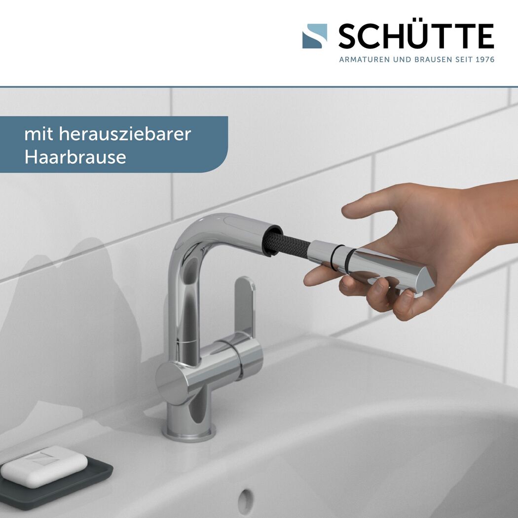 Waschbeckenarmatur mit herausziehbarer Brause