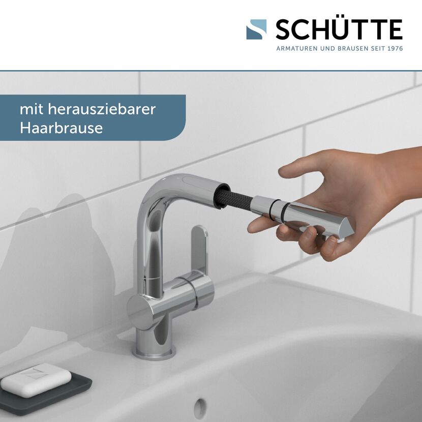 Waschbeckenarmatur mit herausziehbarer Brause
