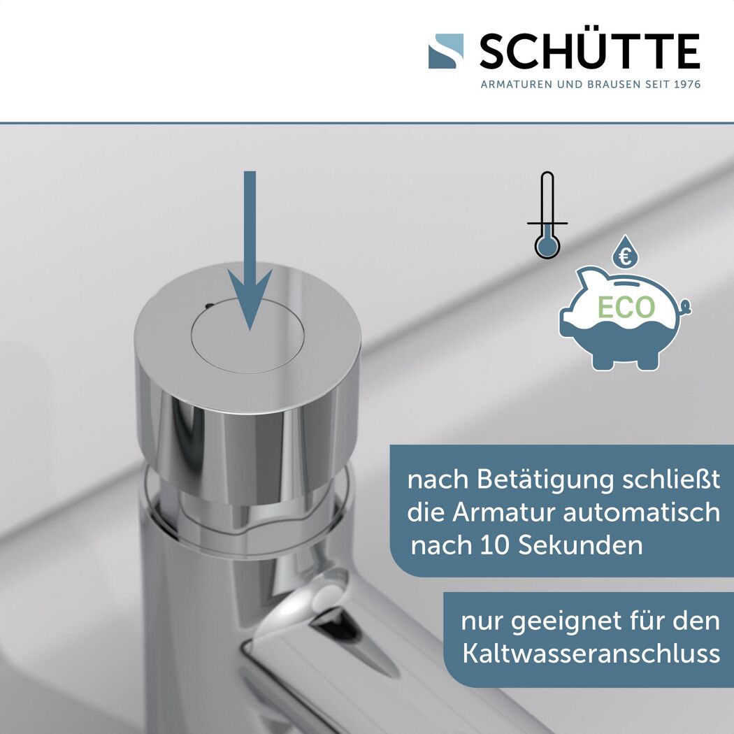 Selbstschließend: Kaltwasserarmatur nach 10 Sekunden