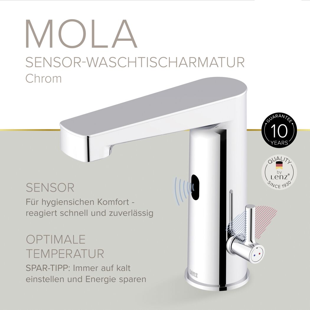 Waschtischarmatur 'Mola' mit Sensor chromfarben