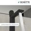 Schwarze Waschtischarmatur mit Wasserstrahl