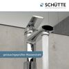 Chromarmatur mit laufendem Wasserstrahl