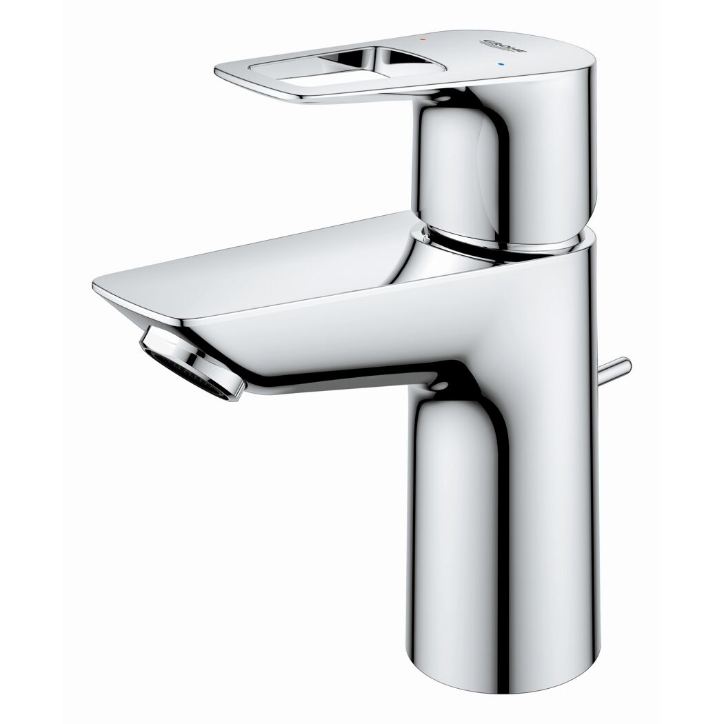 Chrom glänzende Waschtischarmatur mit Hebel