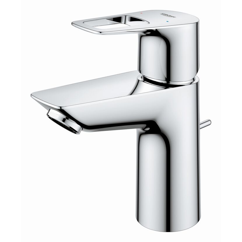 Chrom glänzende Waschtischarmatur mit Hebel