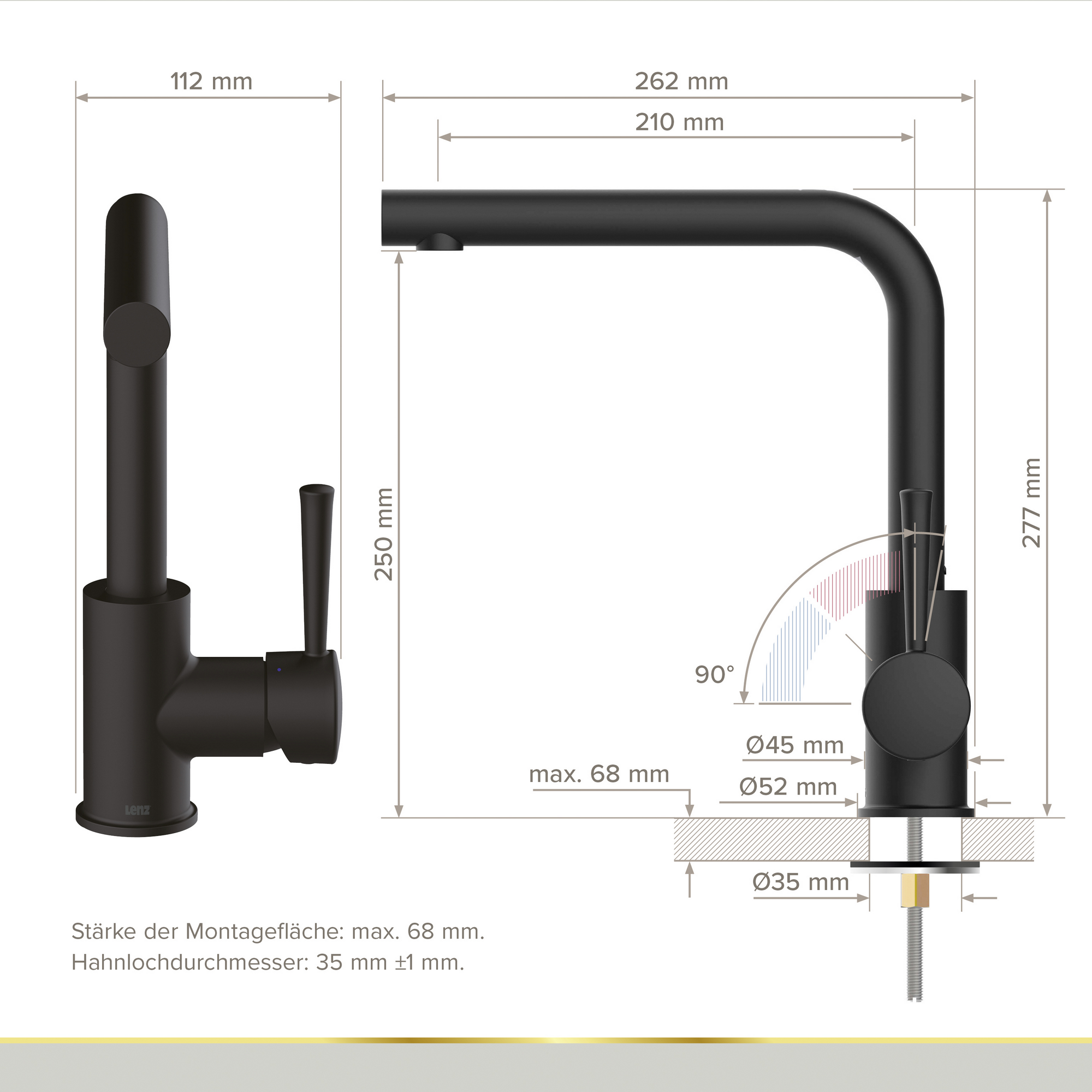 Spültischarmatur 'Olina' schwarz