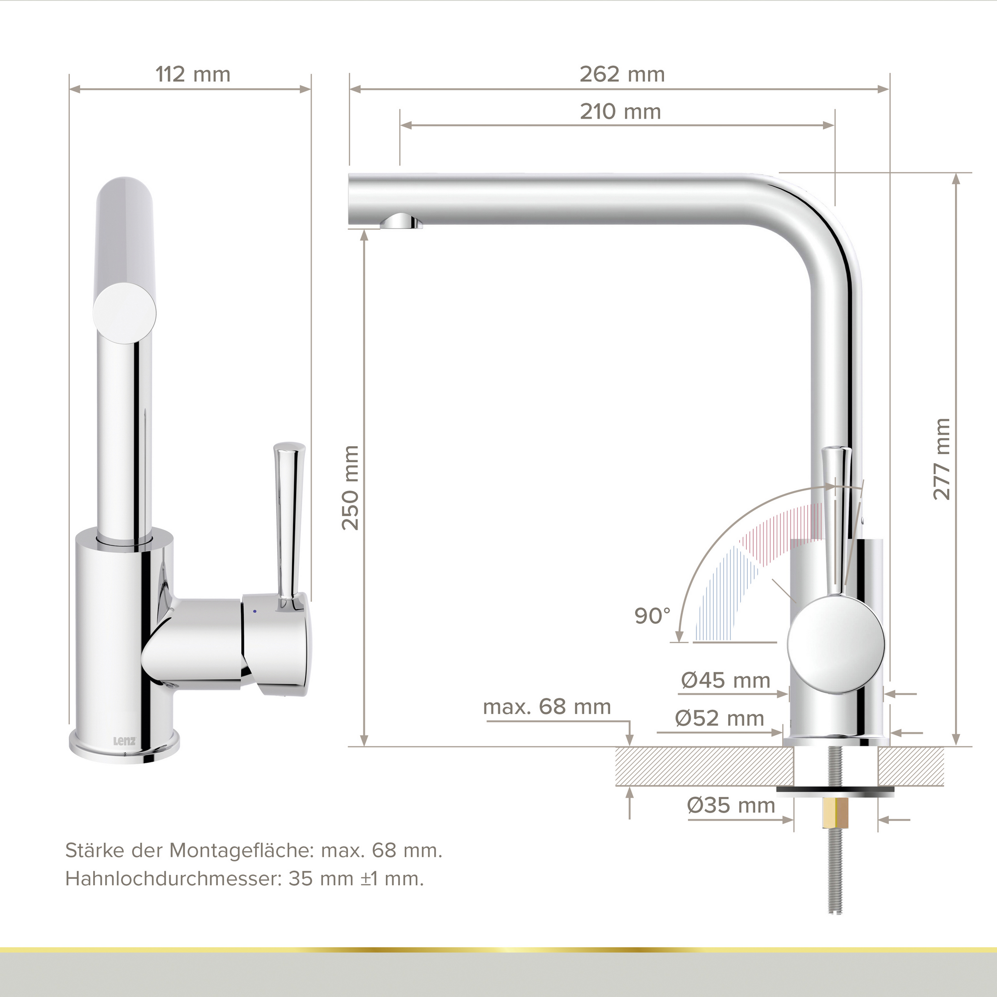 Spültischarmatur 'Olina' chromfarben