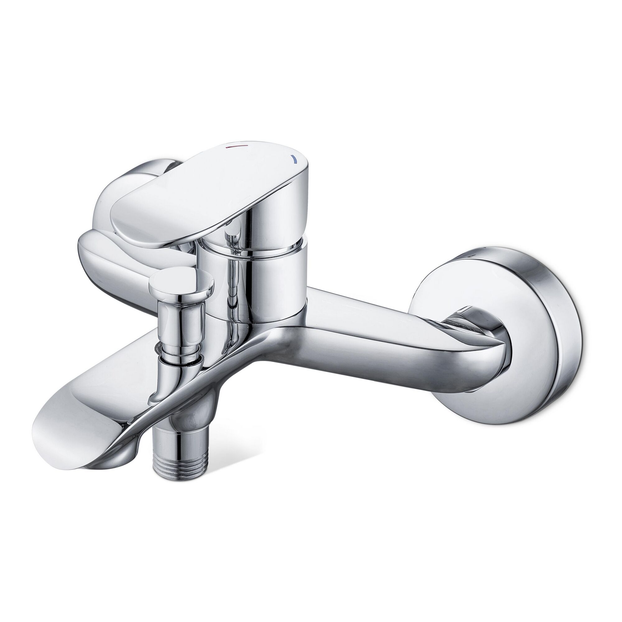 Chromfarbene Badewannenarmatur