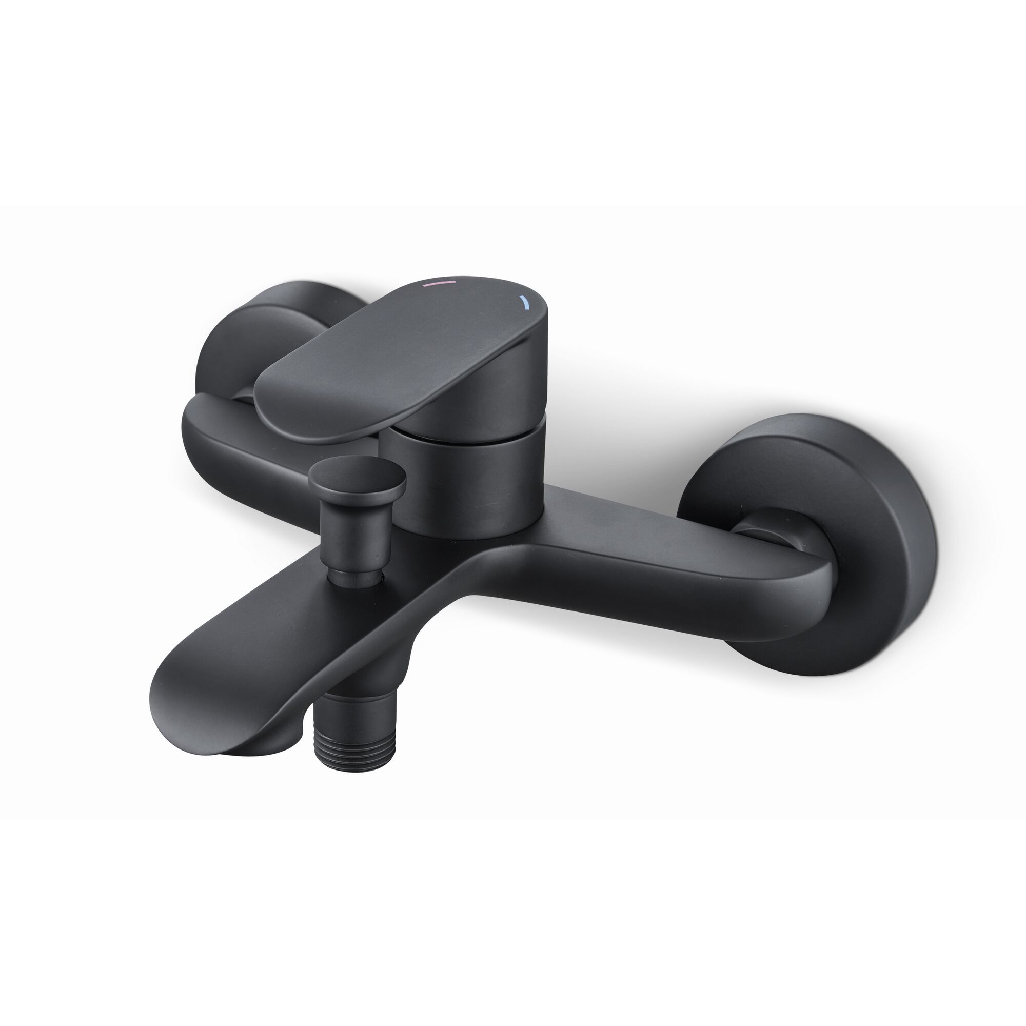 Schwarze Badewannenarmatur