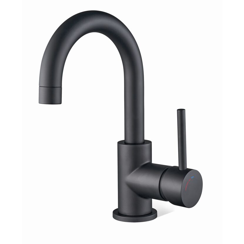 Schwarzer Wasserhahn mit Hebel