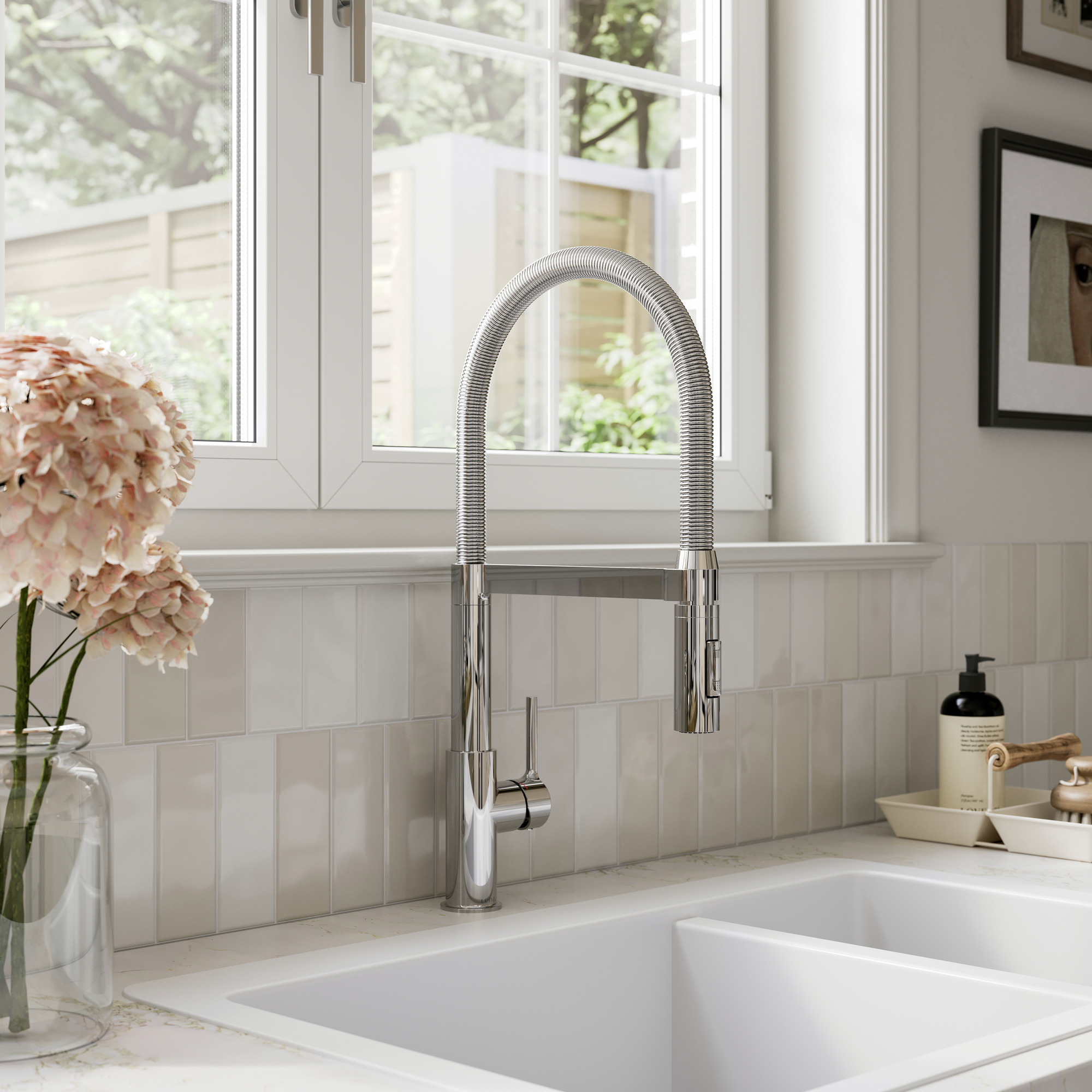 Küchenarmatur 'Aluna' chromfarben mit Pendelbrause