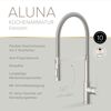 Küchenarmatur 'Aluna' edelstahlfarben mit Pendelbrause