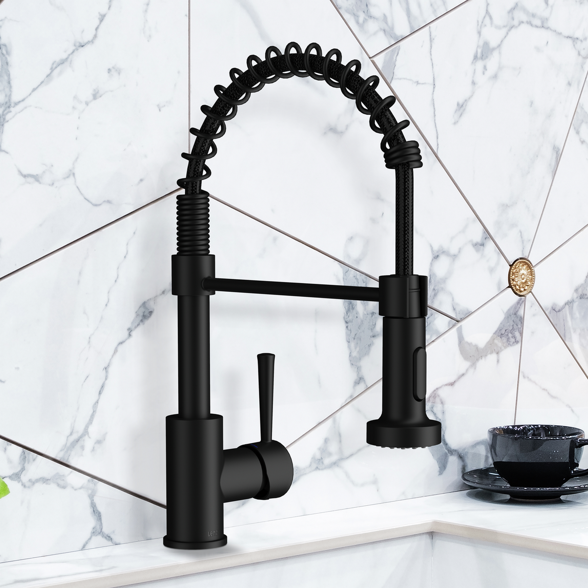 Küchenarmatur 'Nova' schwarz-matt mit Pendelbrause + product picture