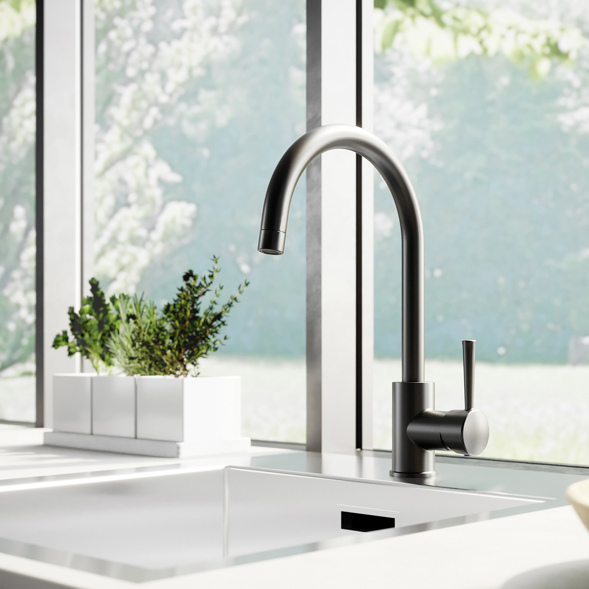 Küchenarmatur 'Mana' matt-schwarz 36,5 cm