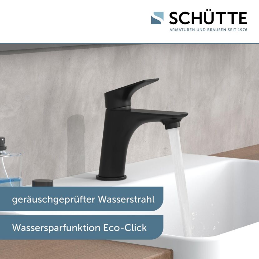 Schwarze Armatur Boston WT, Wasserstrahl