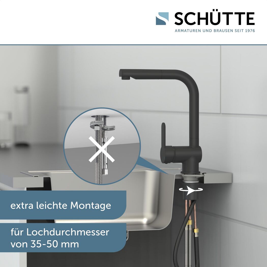 Darstellung zur Montage einer Küchenarmatur
