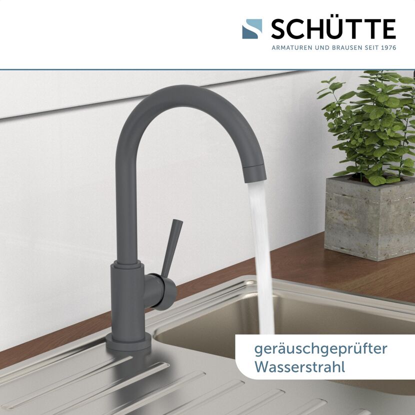 Anthrazitfarbener Wasserhahn Cornwall von Schütte