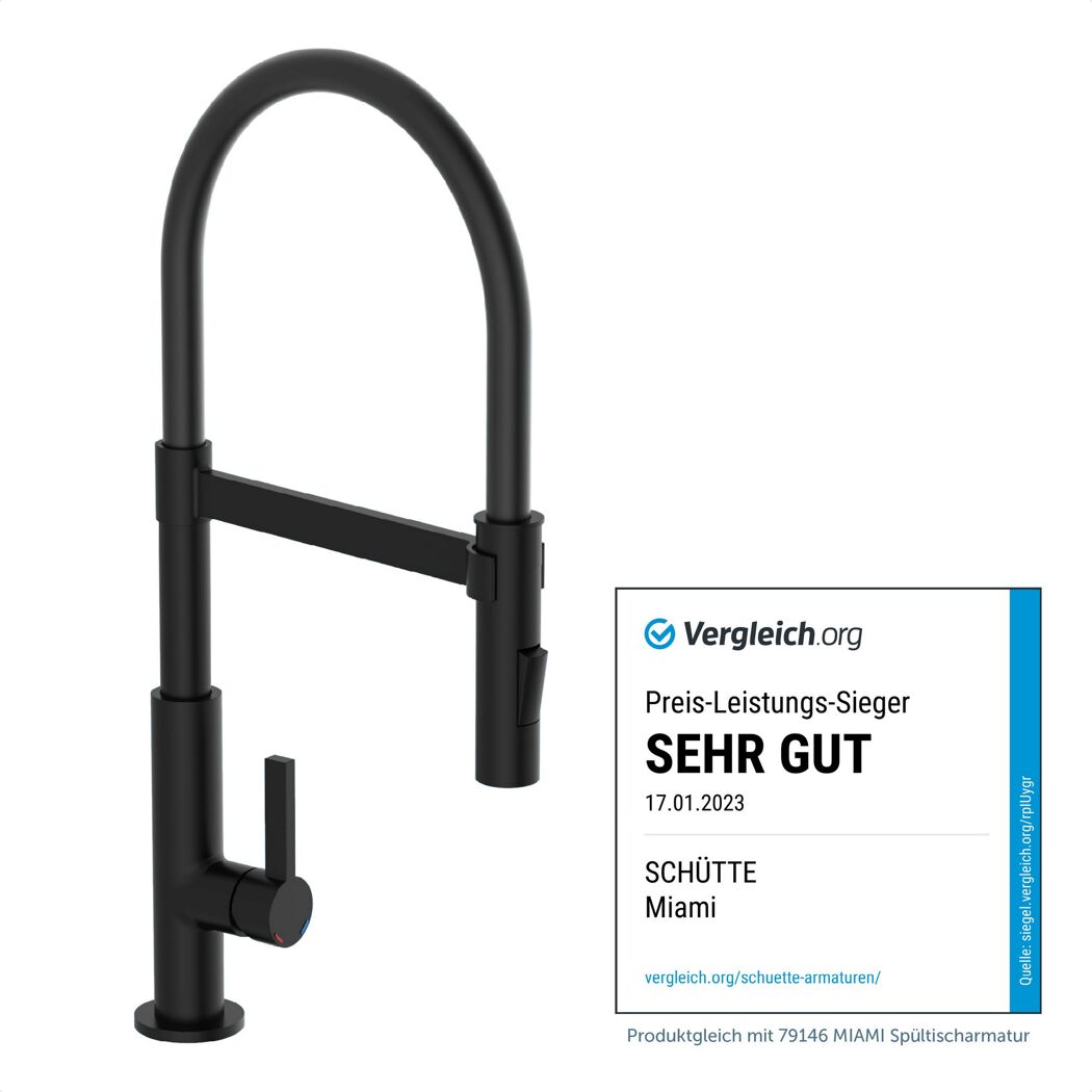 Schwarze SCHÜTTE Miami Spültischarmatur
