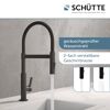 Schwarze SCHÜTTE Küchenarmatur mit Wasserstrahl