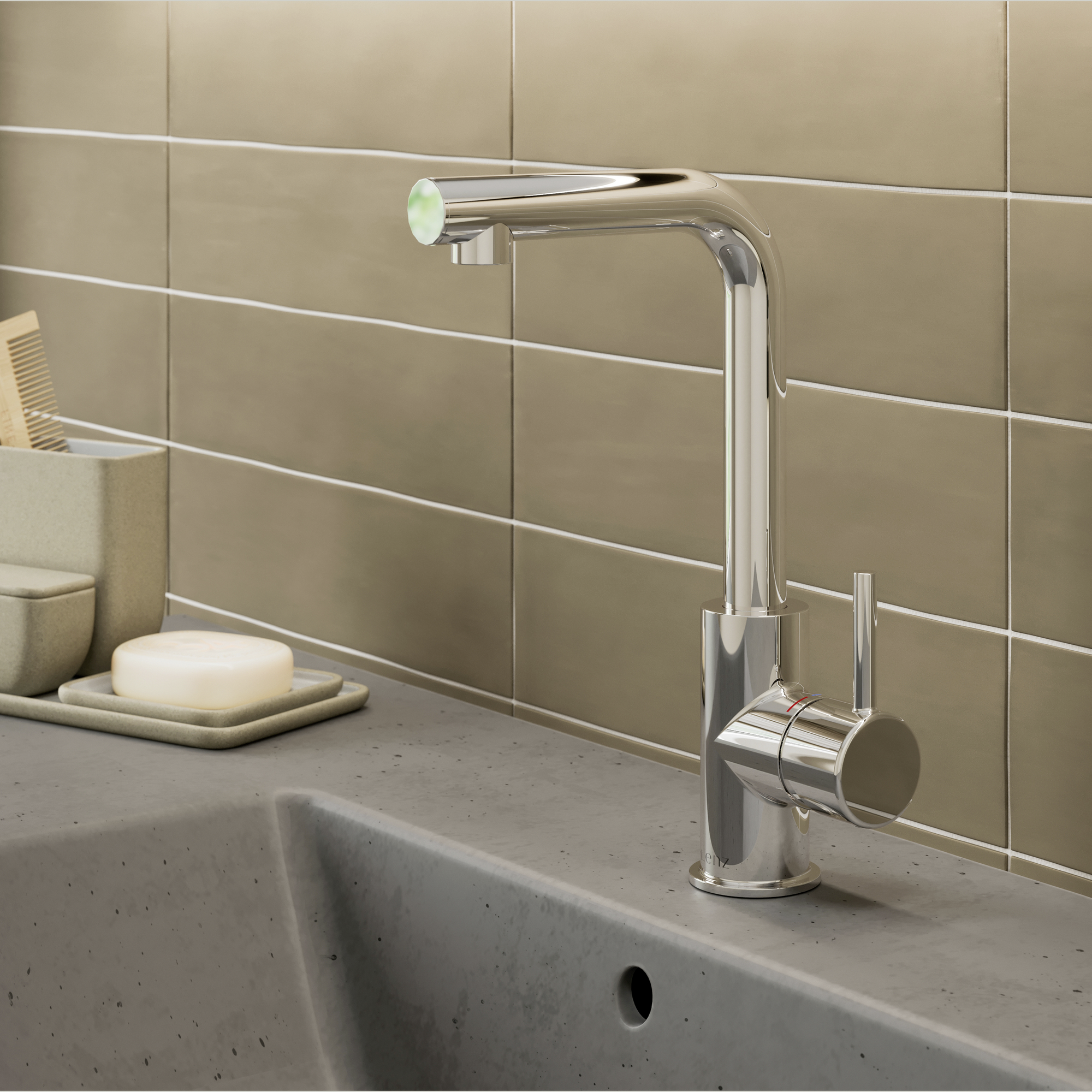 Waschtischarmatur 'Hoku' chromfarben