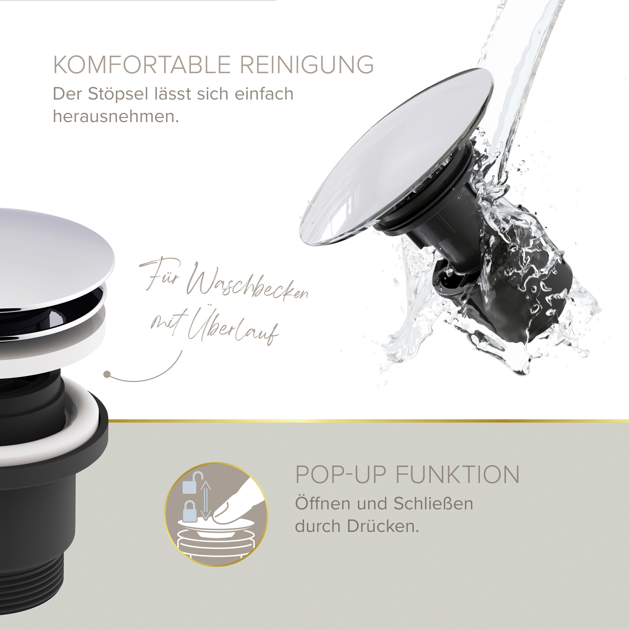 Waschtischarmatur 'Hoku' chromfarben