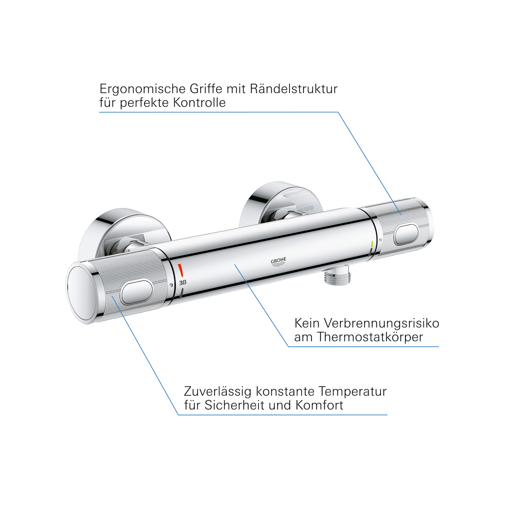 Brausethermostat 'Precision Feel' chromfarben + product picture