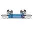 Duschthermostat Precision Feel mit blauem Wasserlauf im Inneren.