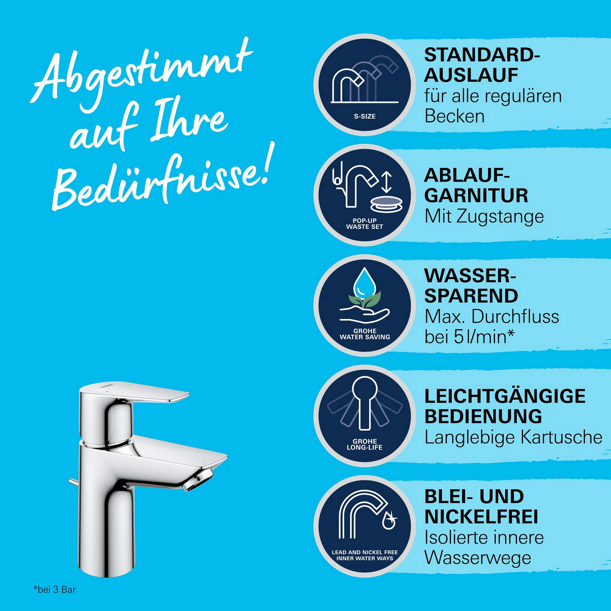Waschtischarmatur 'Start Edge S' chromfarben