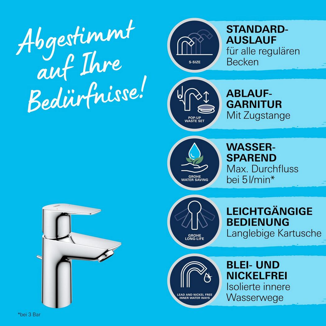 Waschtischarmatur 'Start Edge S' chromfarben