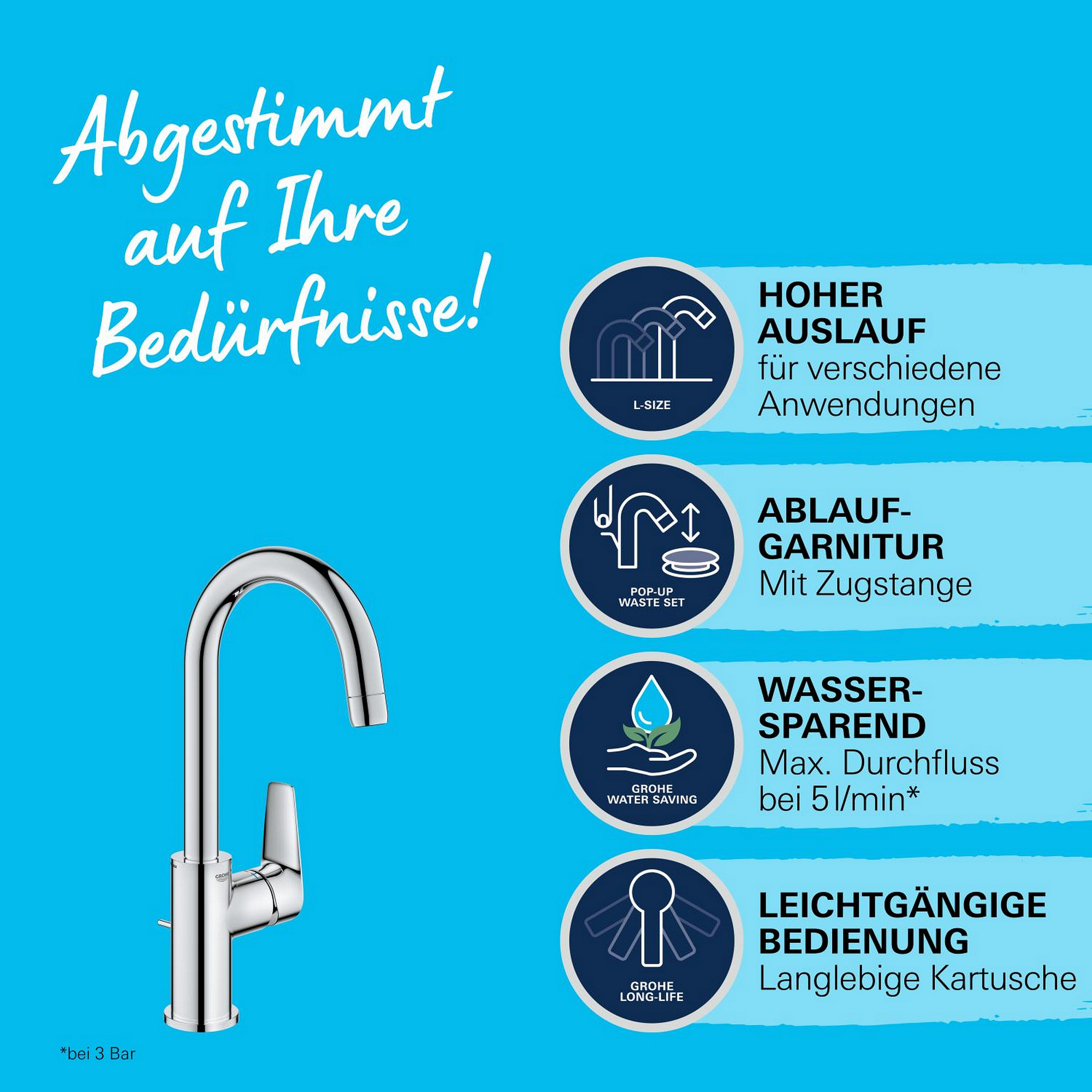 Waschtischarmatur 'Start Edge L' chromfarben