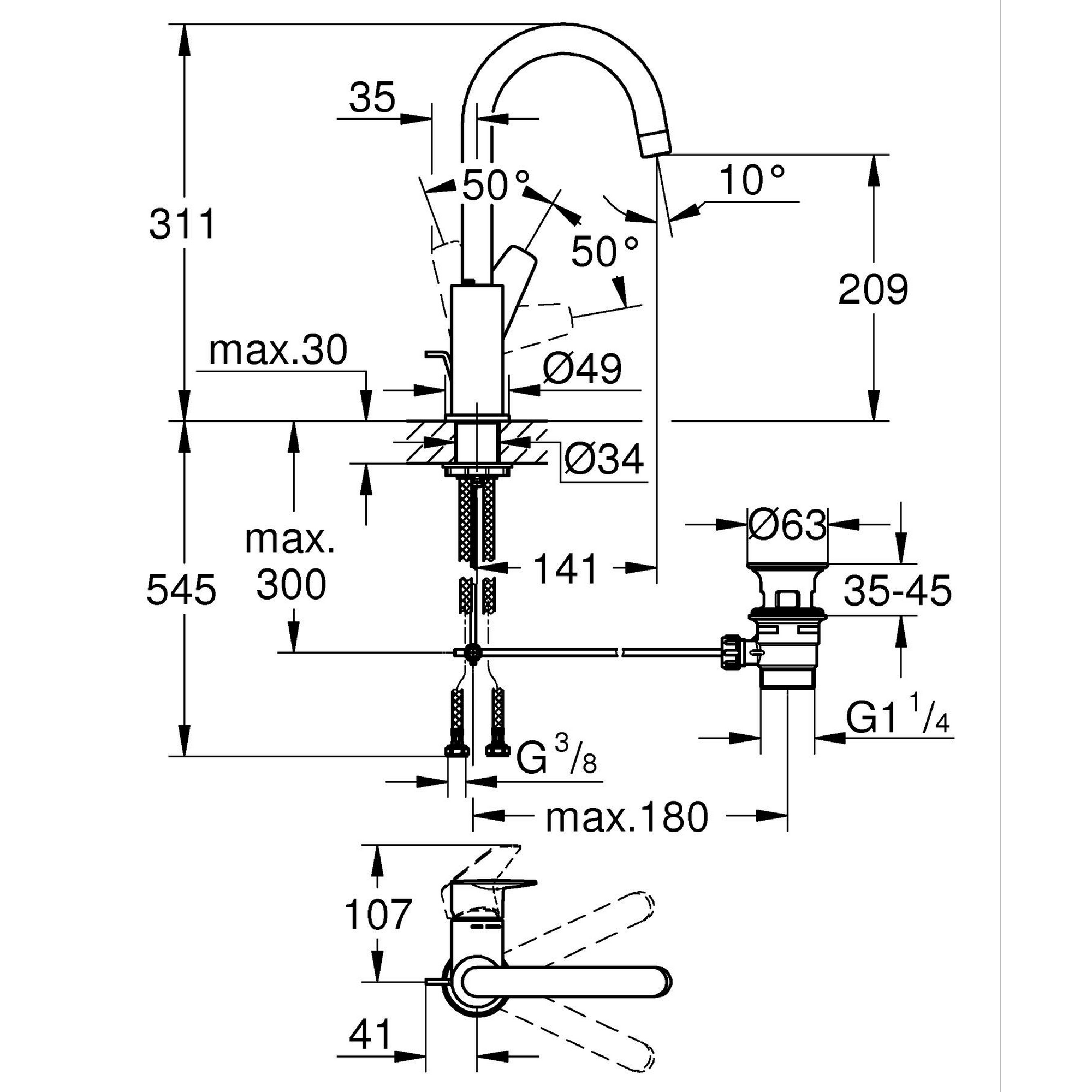 Waschtischarmatur 'Start Edge L' chromfarben