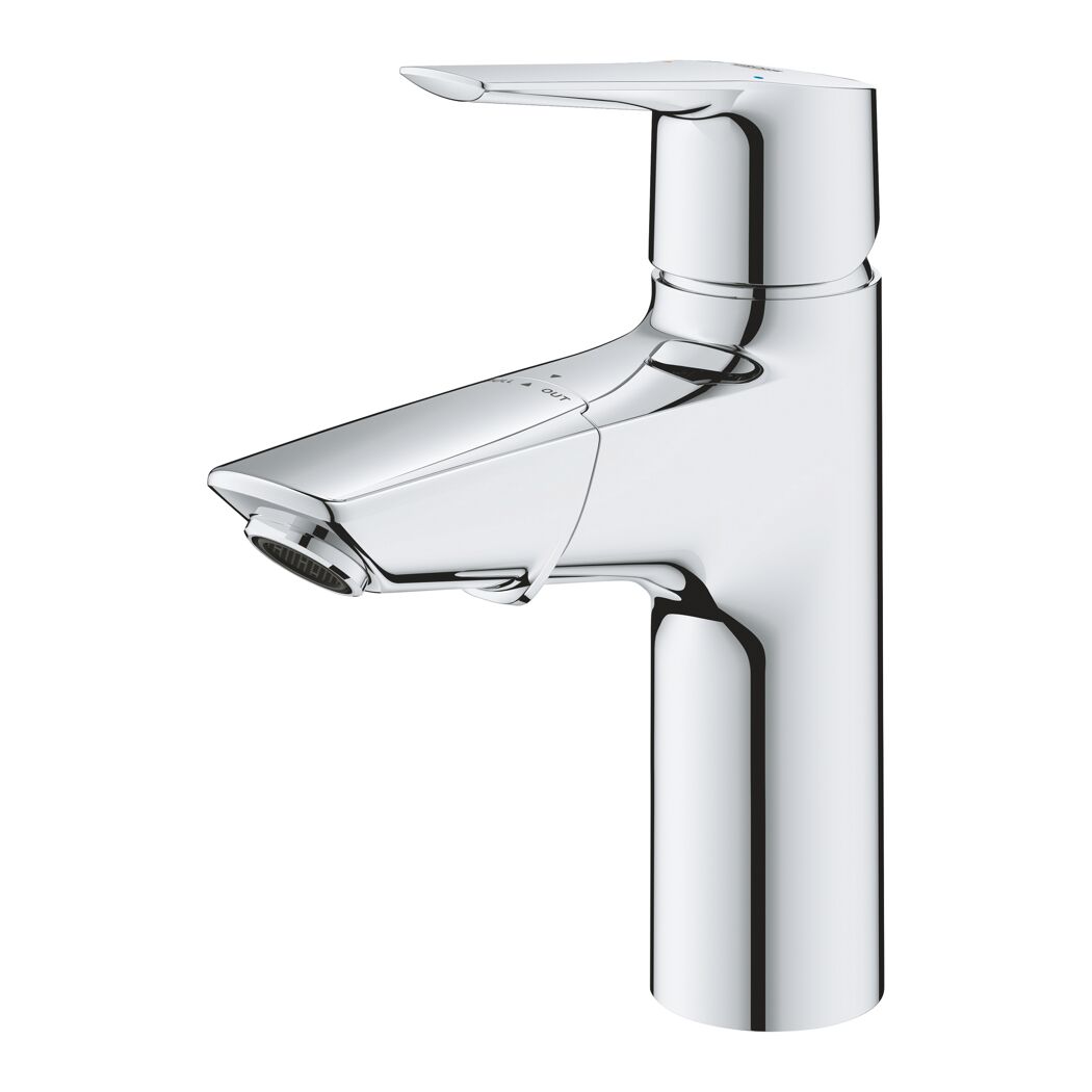Chrom Waschtischarmatur mit schlankem Design.