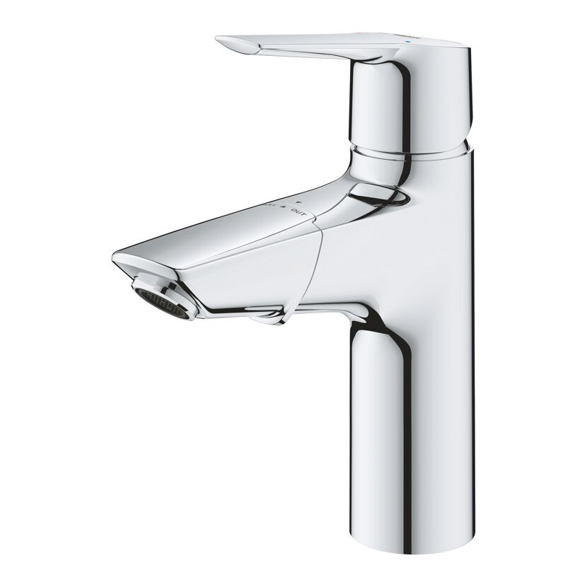 Chrom Waschtischarmatur mit schlankem Design.