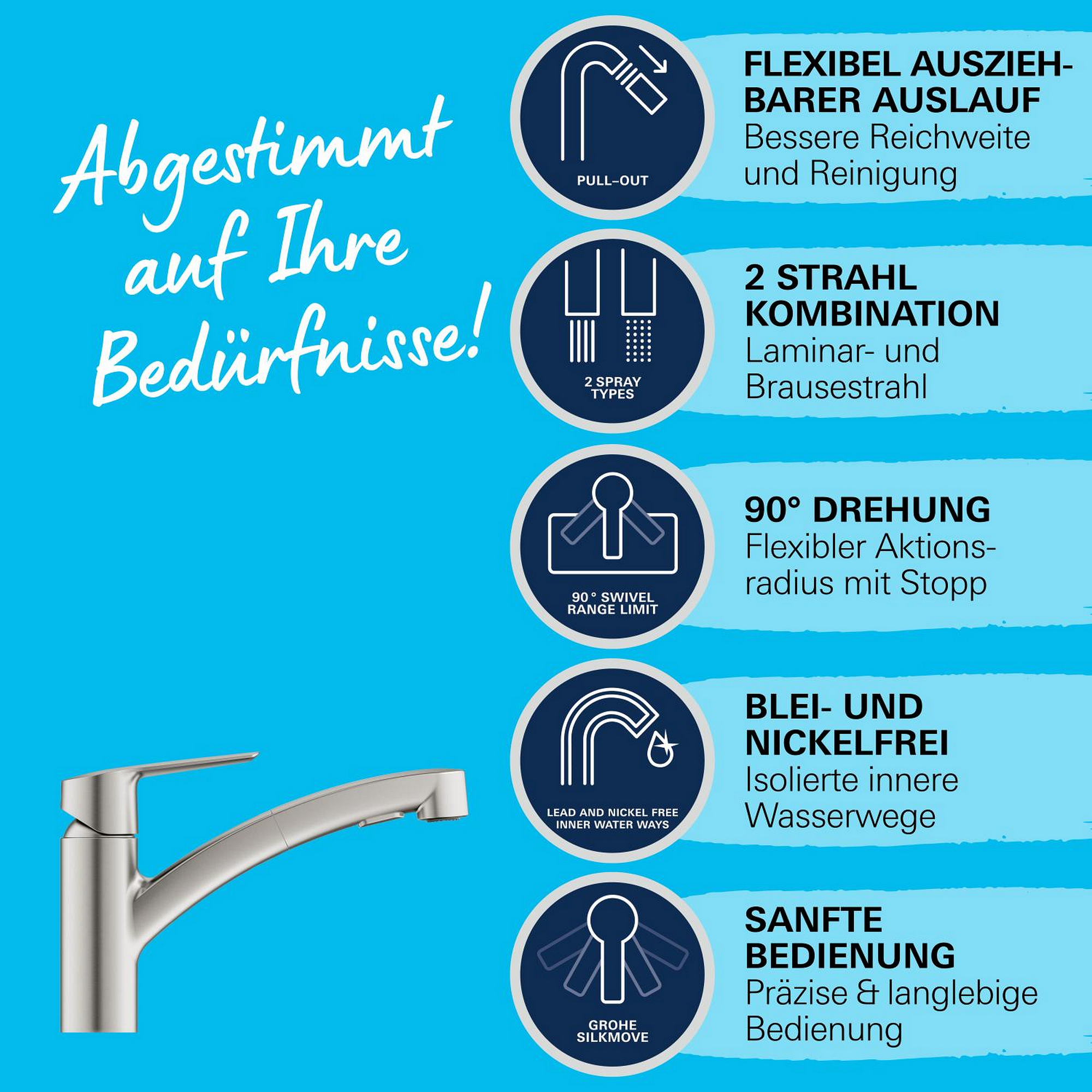 Spültischarmatur 'Start Duo' edelstahlfarben