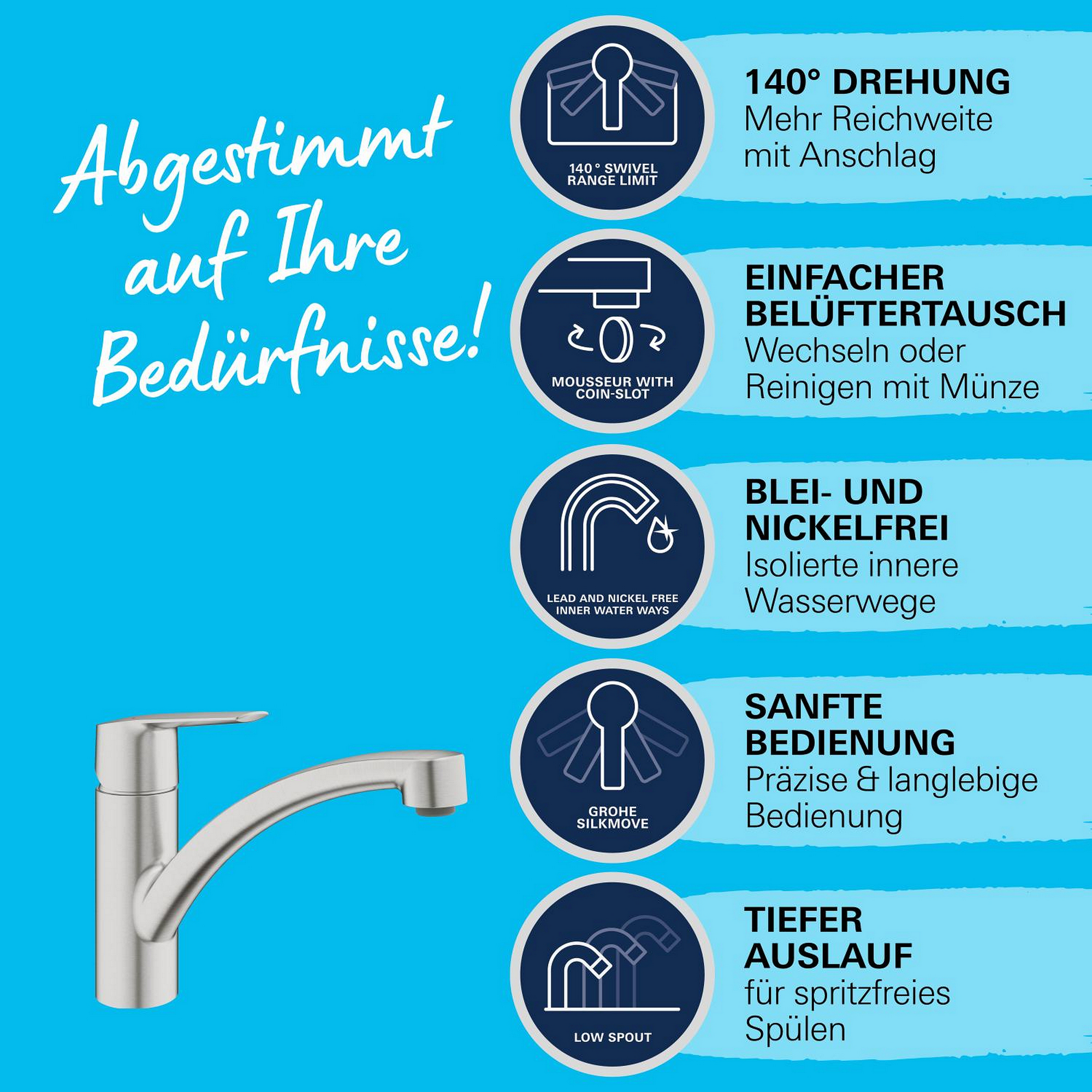 Spültischarmatur 'Start' Edelstahl