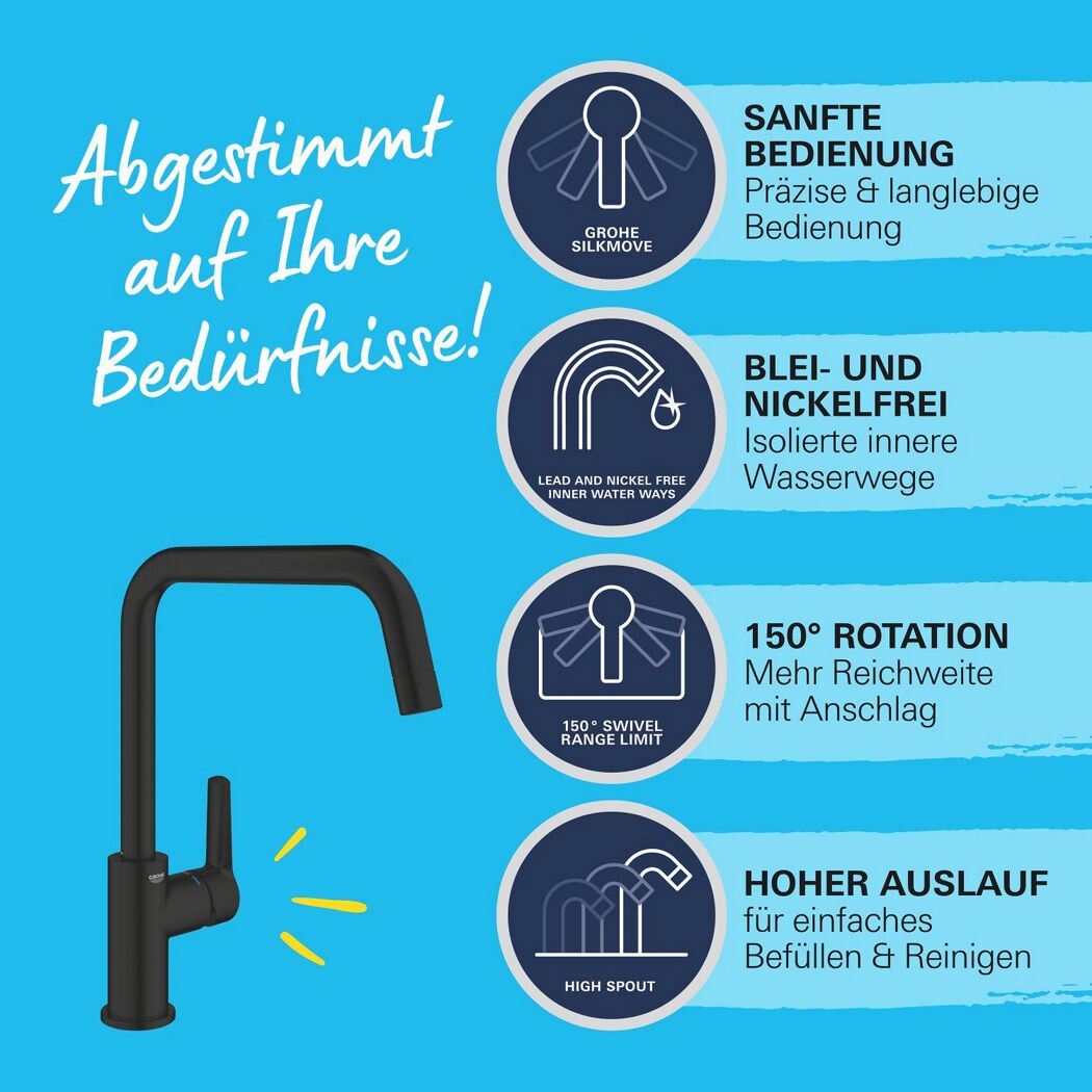 Spültischbatterie 'Start' mattschwarz