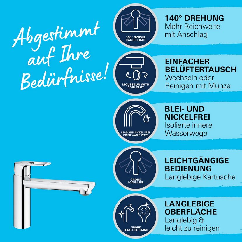 Küchenarmatur 'Start Loop' chromfarben