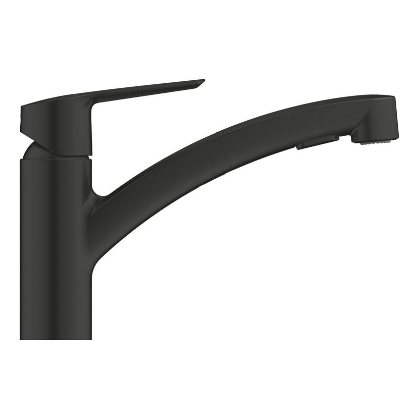 Schwarze Küchenarmatur mit Brause