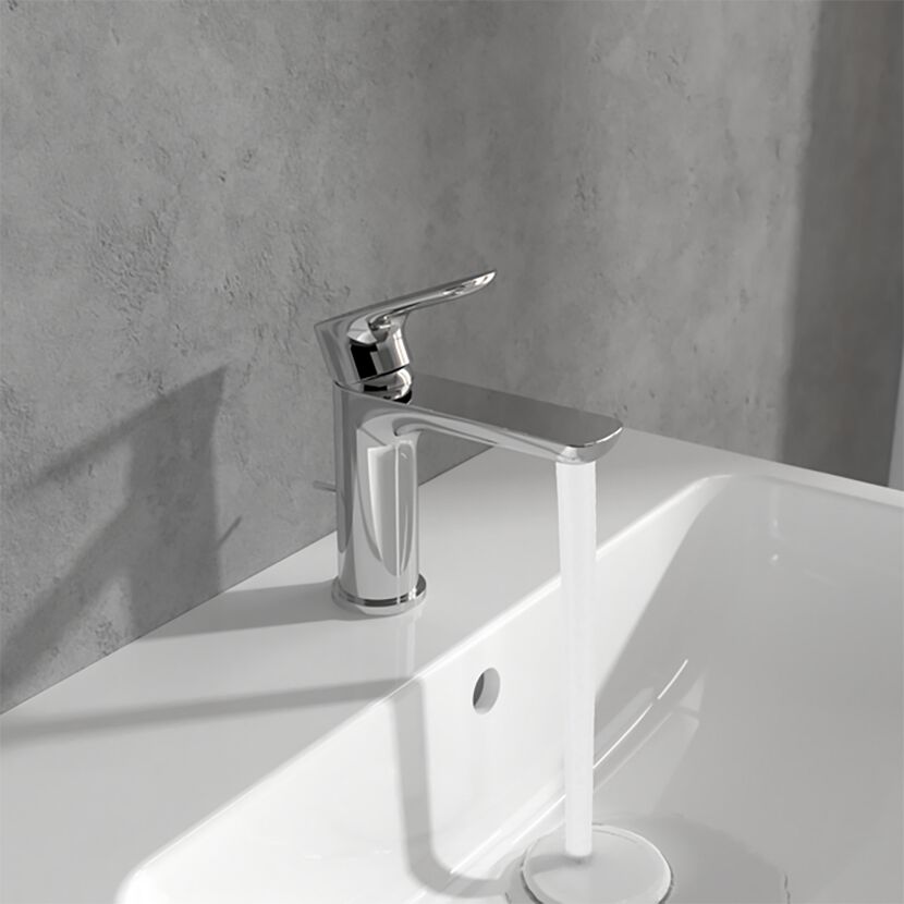 Chrom Waschtischarmatur mit laufendem Wasser