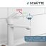 Weißer Wasserhahn mit Eco-Click-Funktion.