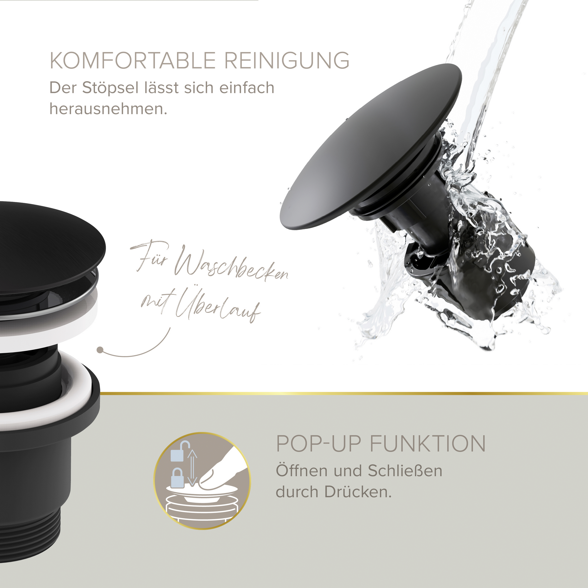 Waschtischarmatur 'Hoku' schwarz