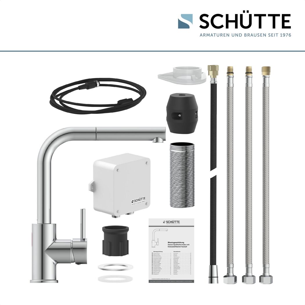 Schütte Sensor Spültischarmatur mit herausziehbarem Auslauf und Zubehör