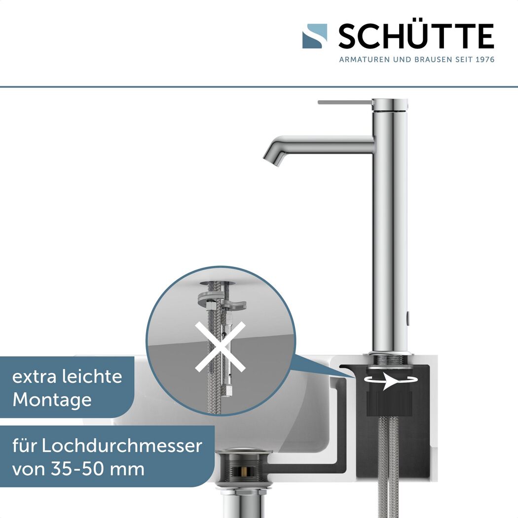 Chromarmatur Einbau von unten