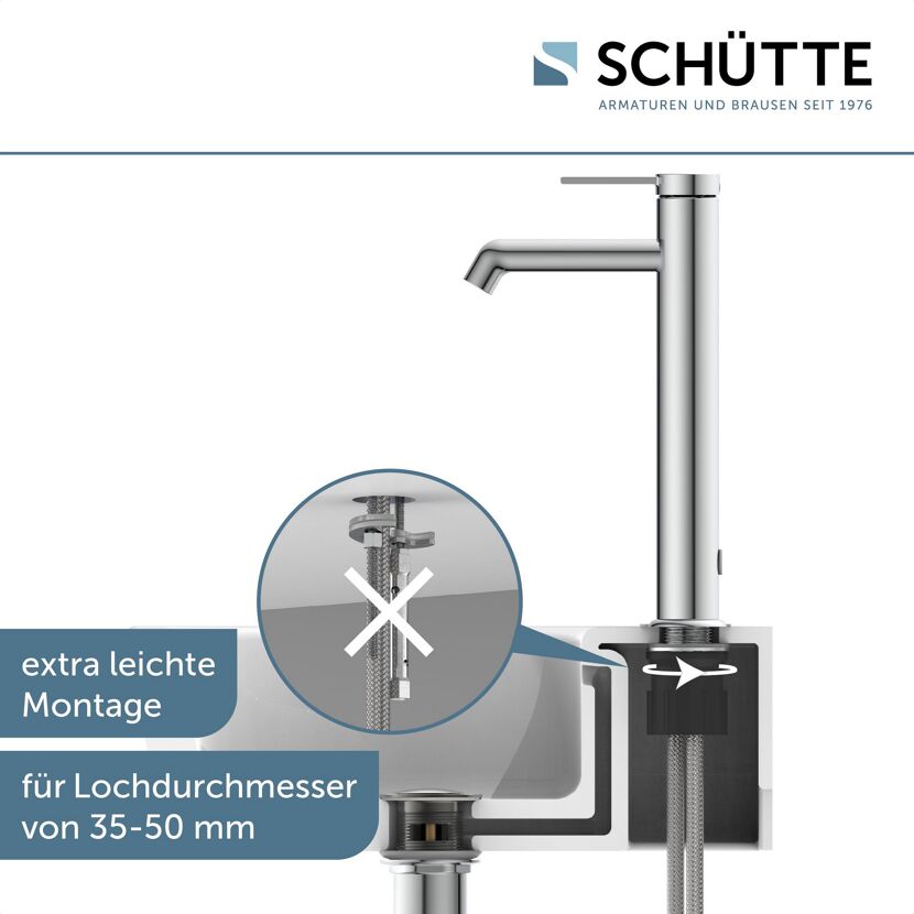 Chromarmatur Einbau von unten
