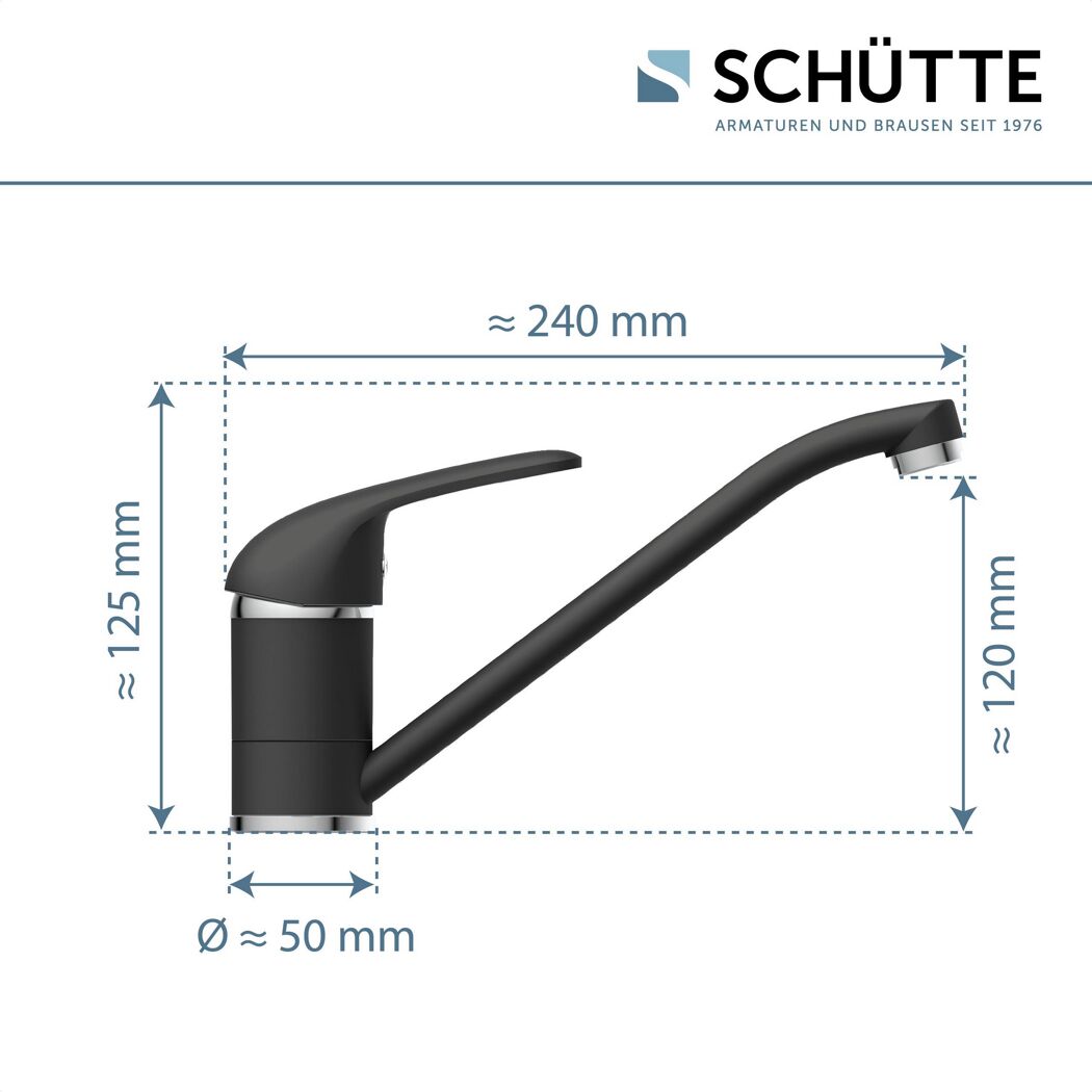 Spültischarmatur 'Donau' mattschwarz
