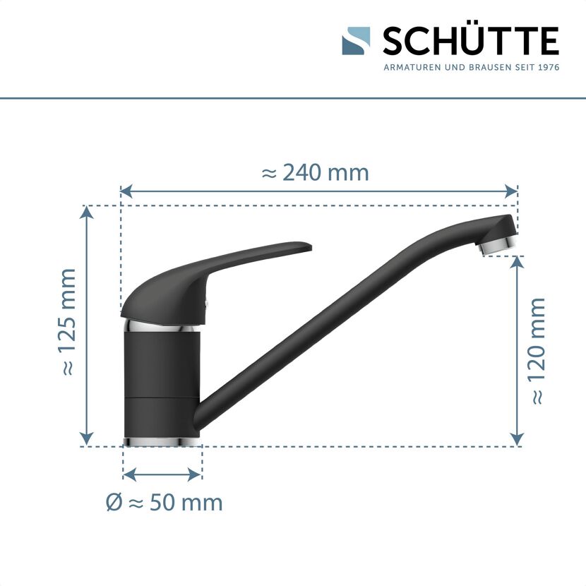 Spültischarmatur 'Donau' mattschwarz