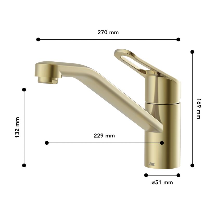 Goldene Küchenarmatur mit Hebel