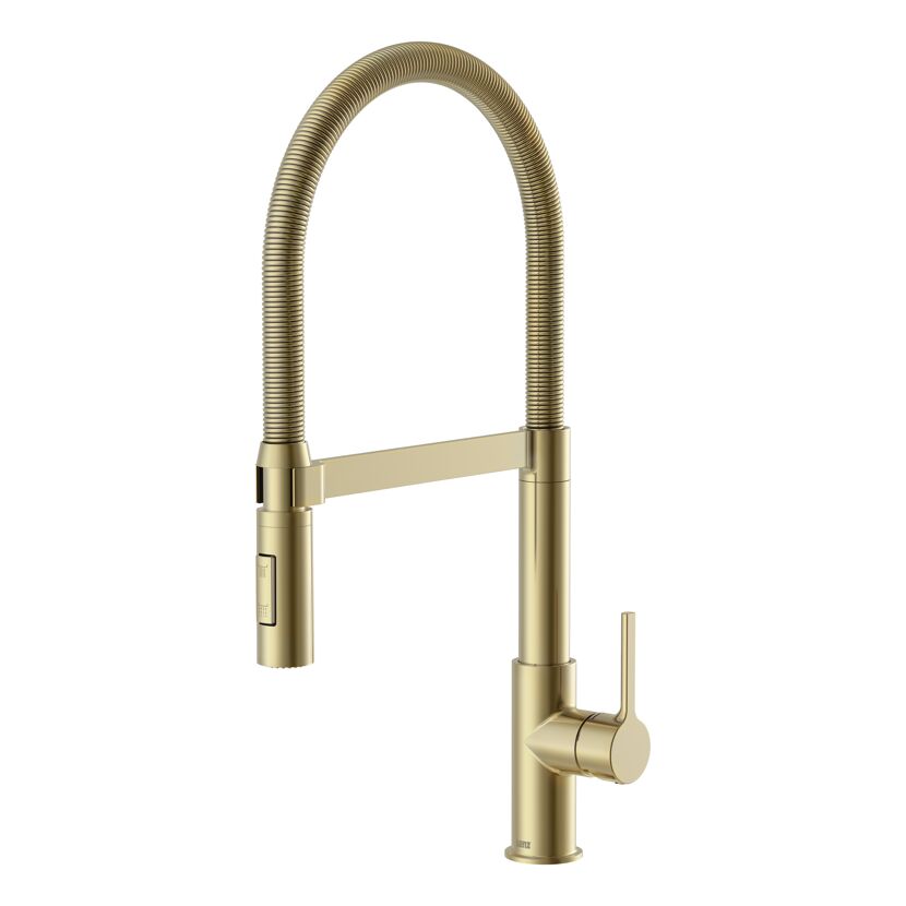 Küchenarmatur 'Aluna' gold-matt mit Pendelbrause