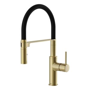 Küchenarmatur 'Nalu' matt gold mit Pendelbrause