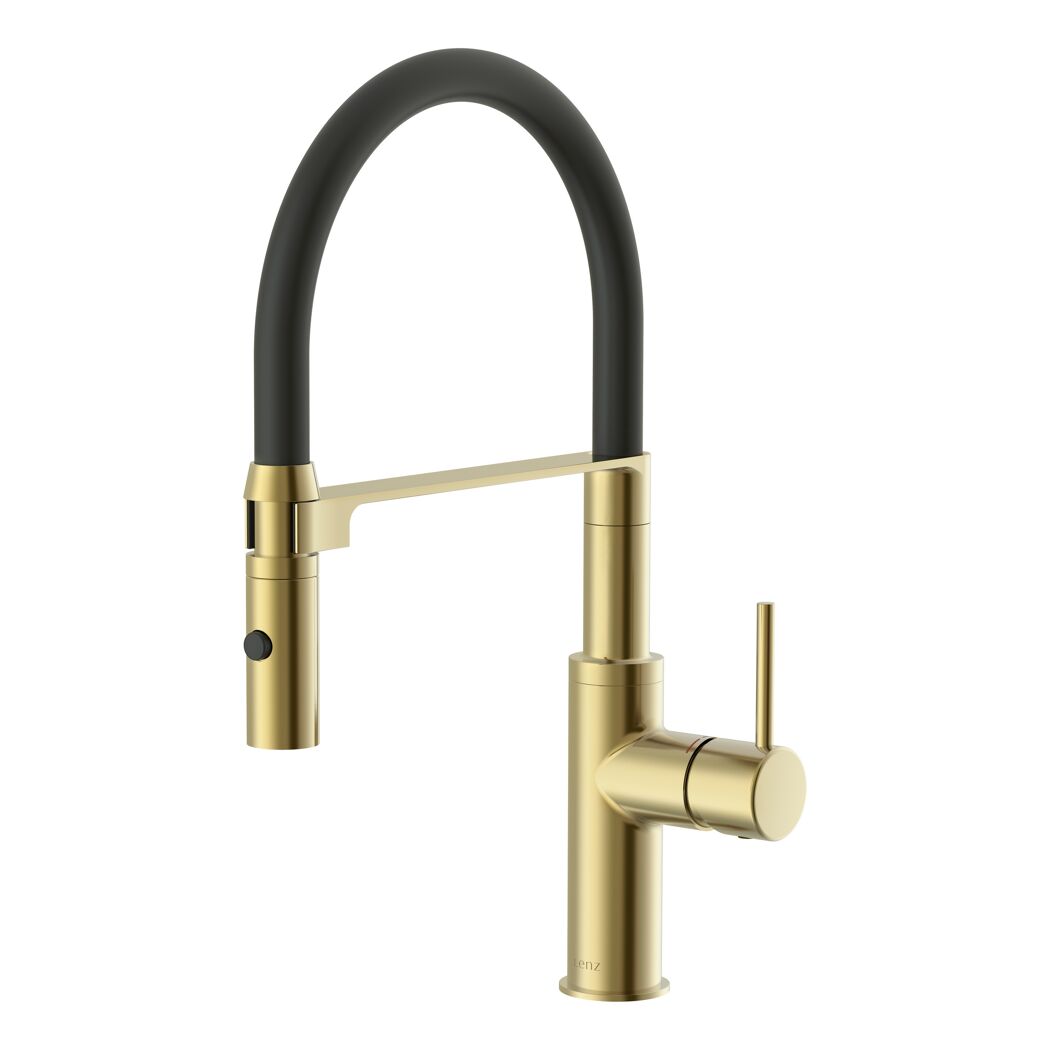 Küchenarmatur 'Nalu' goldfarben mit Pendelbrause